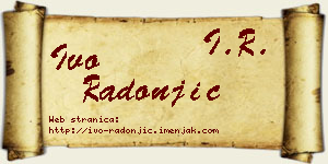 Ivo Radonjić vizit kartica